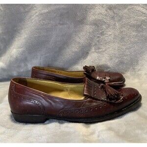 Bragano Cole Haan Men’s Loafers 9M Brown Leather Tasseled‎ Kiltie Italy Vibram